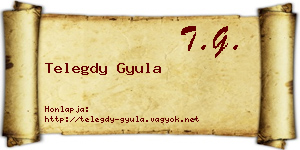 Telegdy Gyula névjegykártya
